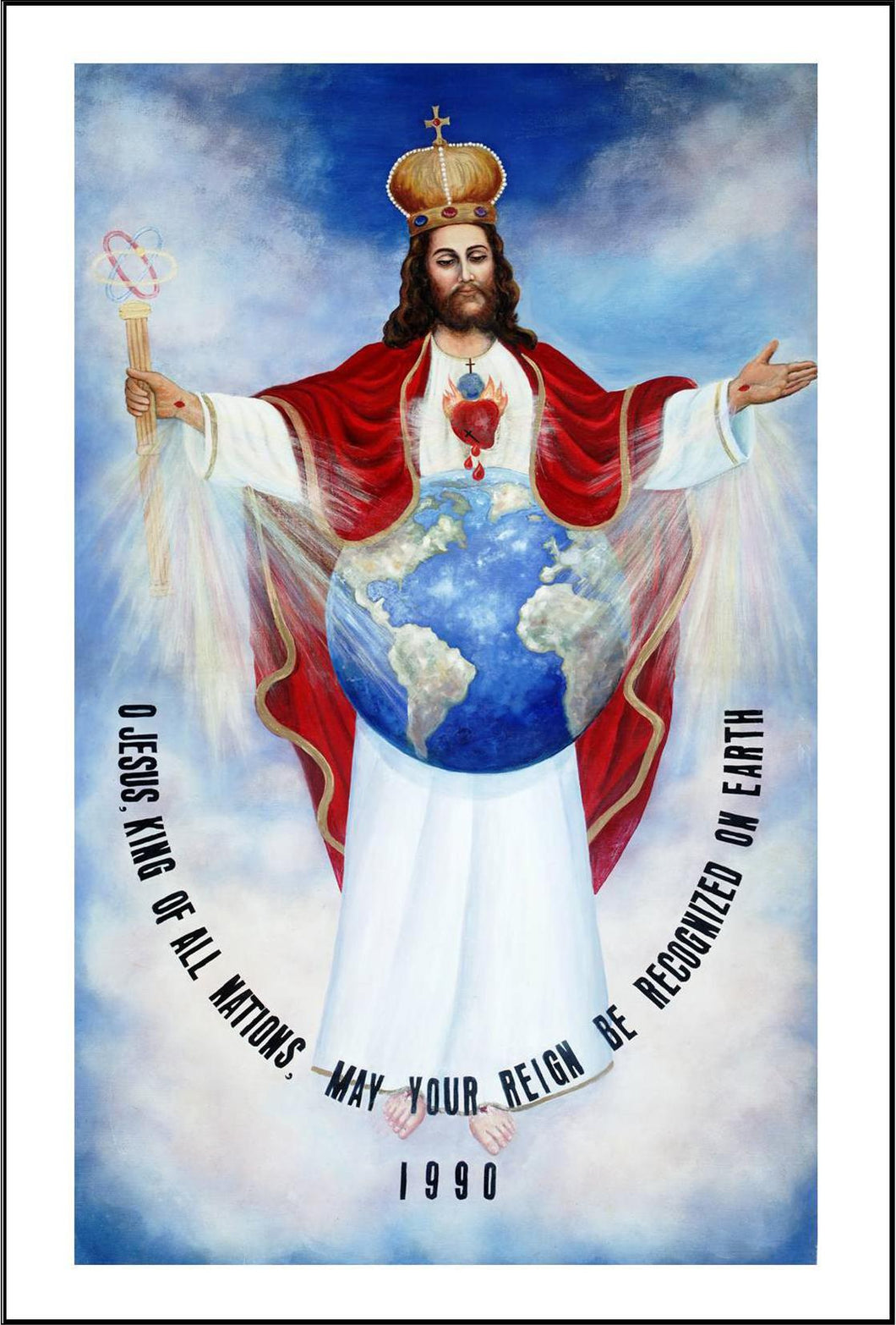 Jesus King of All Nations Novena Holy Card