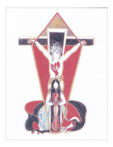 Jesus King of All Nations Holy Card of Jesus Christ Mediator, Our Lady Mediatrix of All Grace