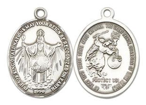 Jesus King of All Nations Sterling Silver Medal Large